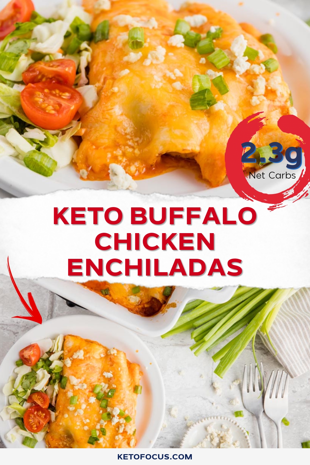 Keto Buffalo Chicken Enchiladas
