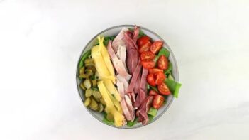 ingredients of a salad in a bowl