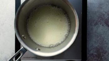 butter bubbling in a sauce pan
