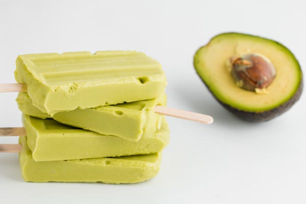 keto avocado popsicles stacked up