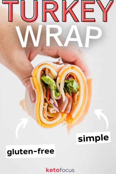 A hand holding a wrap filled with cheese, bacon, onion and lettuce.